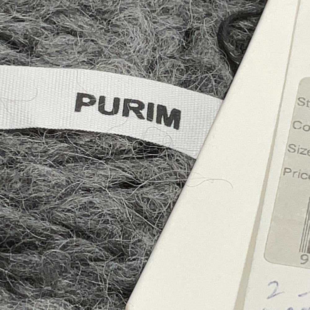 Purim Alpaca Wool Fringe Sleeve Sweater Fuzzy Cozy Long Oversized - Picture 3 of 4